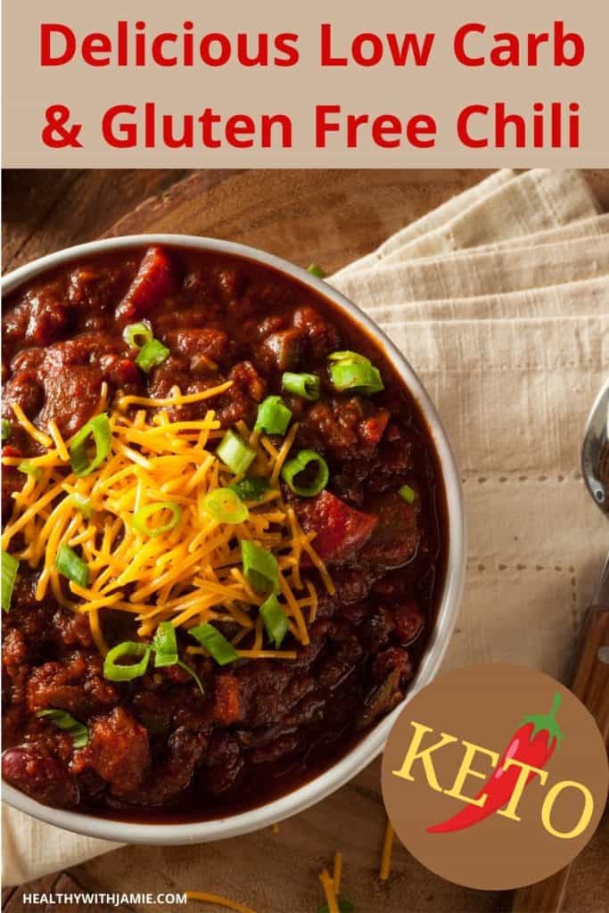 Best keto beef chili recipe with toppings pin beanless