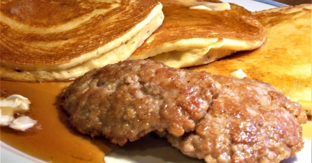 Low Carb Healthy Protein Keto Pancakes with sausage