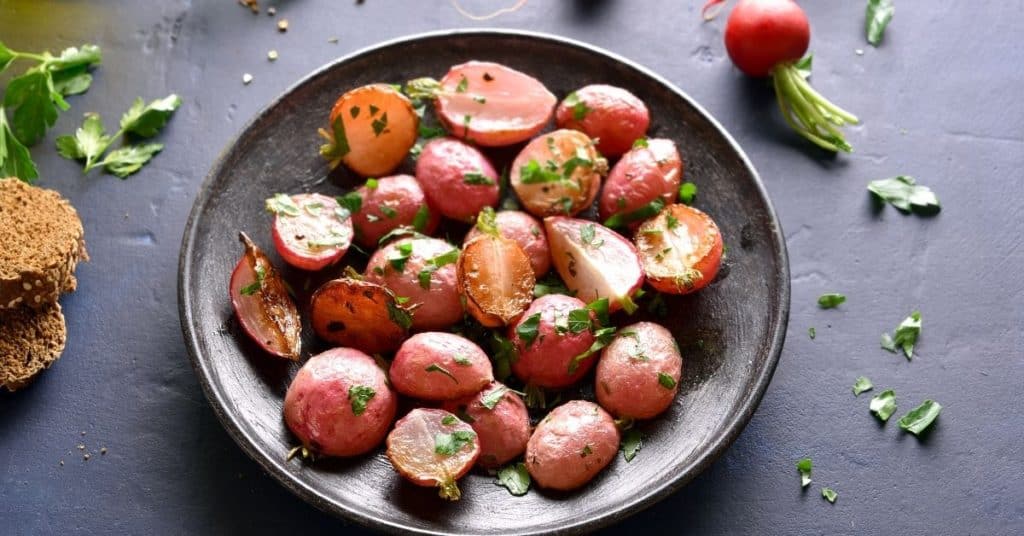keto instant pot radishes with meatloaf