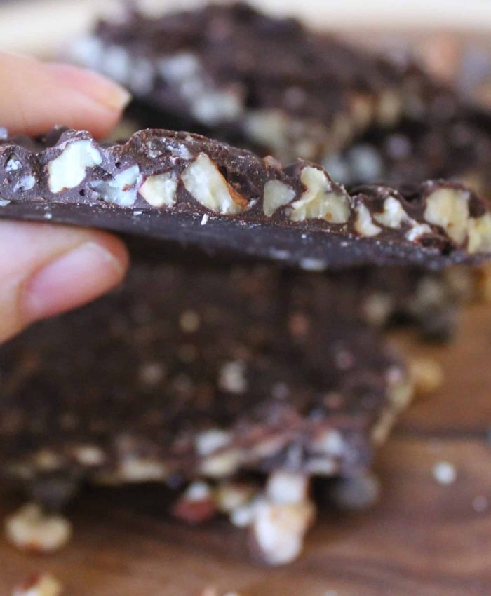Low Carb Keto Salty Chocolate Pecan Bark